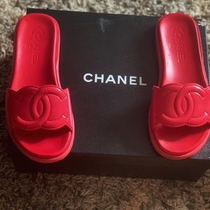Chanel Patent Calfskin Sandals
